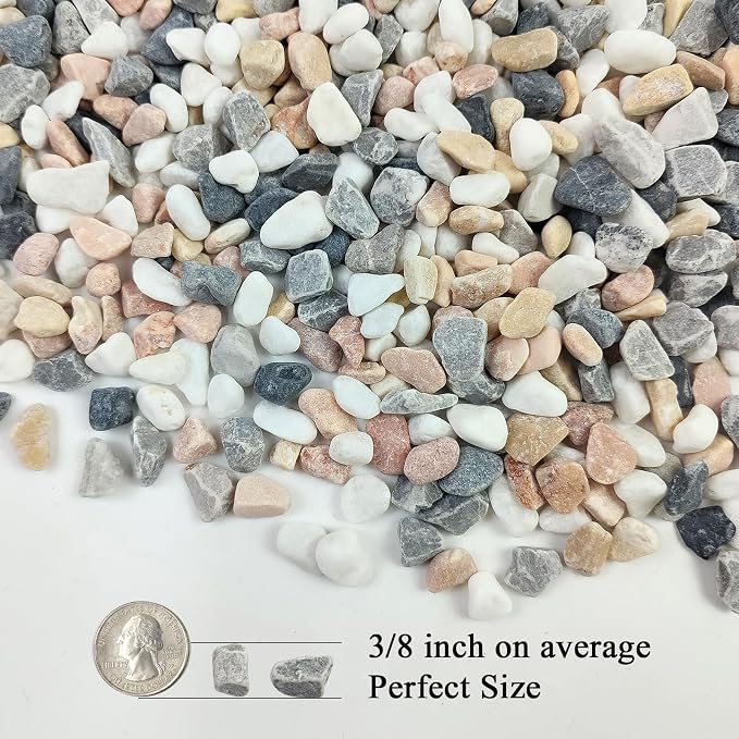 FANTIAN 10 lbs Pebbles for Landscaping, 3/8 Inch Pea Gravel. Decorative Stones - Image 2