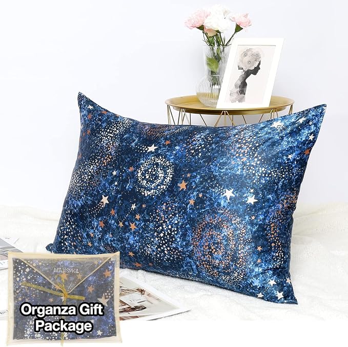MANSPHIL King Real Mulberry Silk Pillowcase 2 Pack Blue Starry Sky, 6A Grade 22 - Image 6