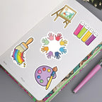50 Pcs Cute Art Painting Supply Stickers - Image 6