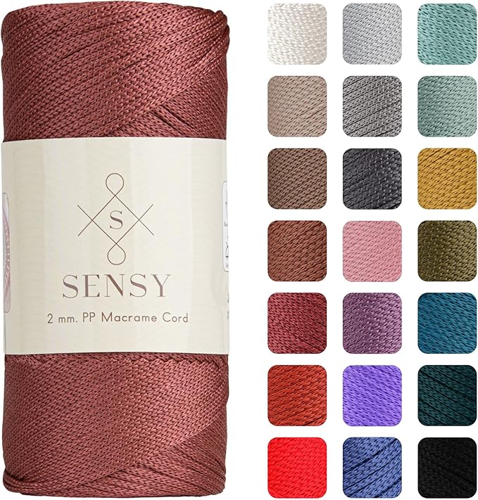 Sensy Premium 2mm 251 Yards Polyester Rope 100% Polypropylene Cord Macrame Cord by SSENSY