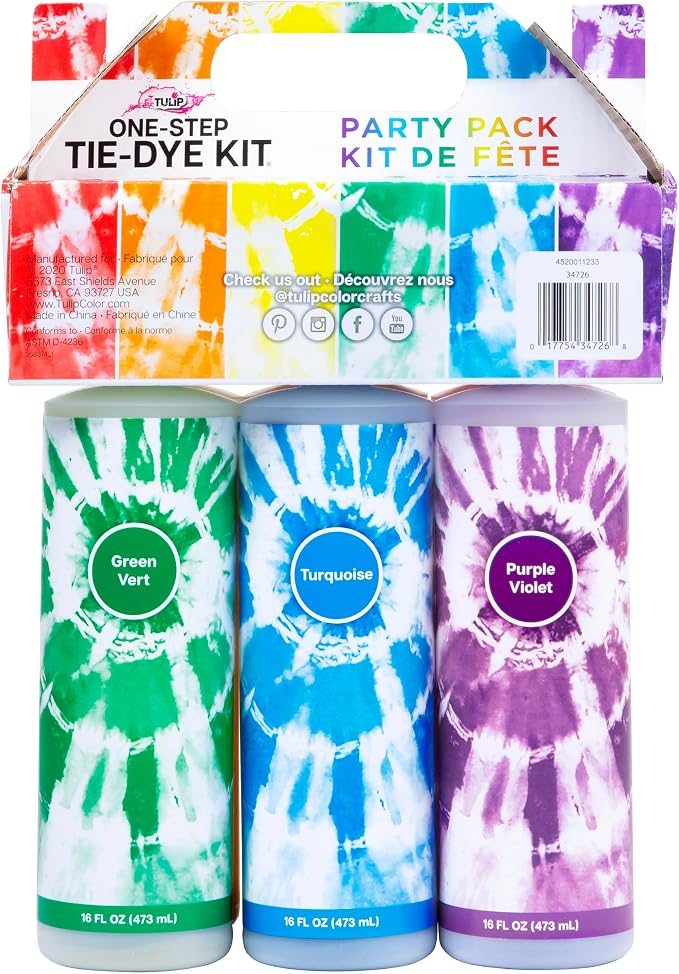Tulip One-Step Tie-Dye Kit Extra Large Block Party 16 oz Easy Squeeze Bottles - Image 2