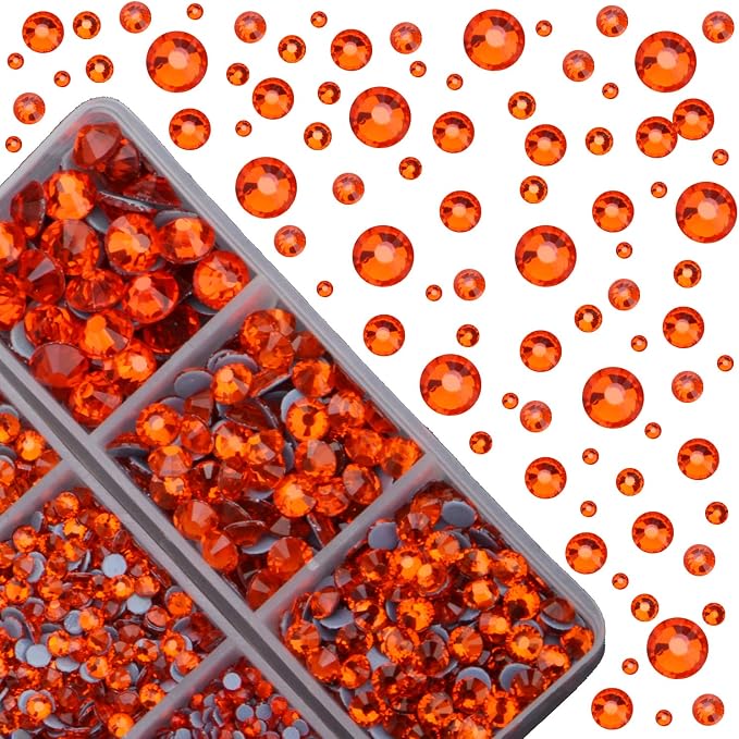 4000pcs Mixed Size Hot Fix Round Crystals Gems Glass Stones Hotfix Flat Back - Image 2