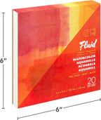 Fluid Watercolor Paper Fold Over Pad, 6 x 6 inches, 20 Sheets, 140 lb Cold Press - Image 2