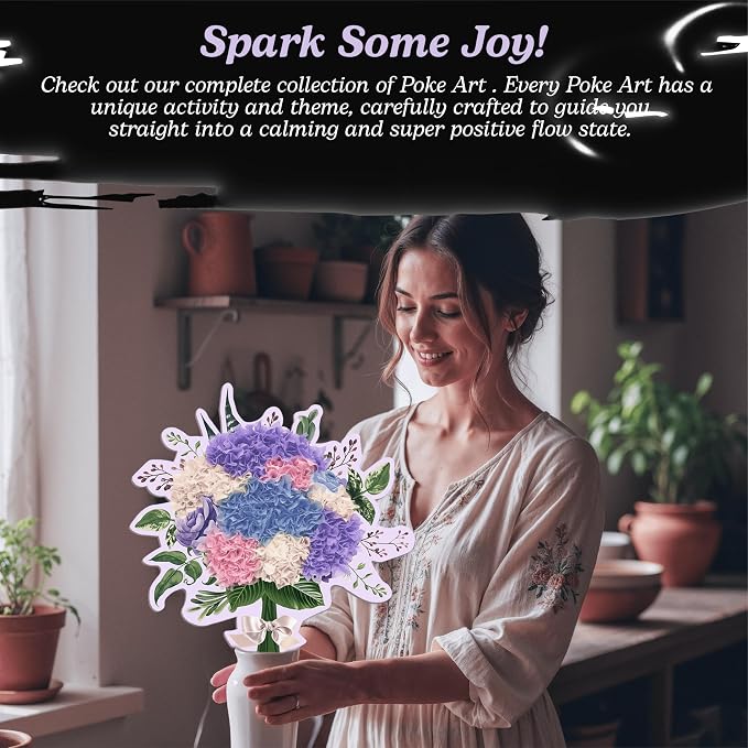 Unwynd Poke Art Hydrangea Flower Bouquet | Mess-Free Arts and Crafts - Image 3