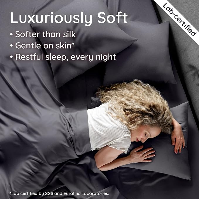 Bambaw 100% Viscose Derived from Bamboo Fitted Sheet Twin Size, Cooling Fitted - Image 4