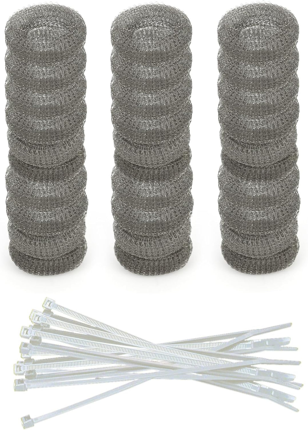 Washing Machine Lint Trap – Stainless Steel Hose Filter, Mesh Drain Catcher, Washer Sock Lint Remover, Rust-Free Snare Laundry Filter with Nylon Cable Ties, 29cmx6.5cm – 30-Pack