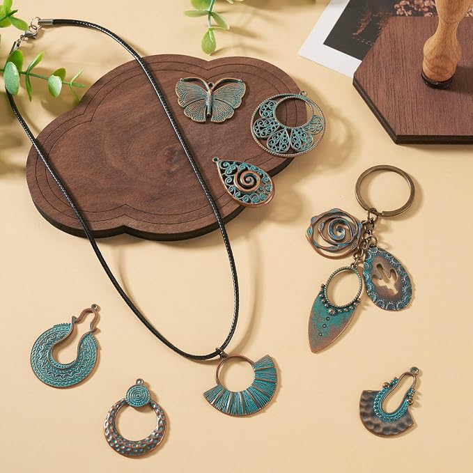 14Pcs Vintage Turquoise Charms - Image 3