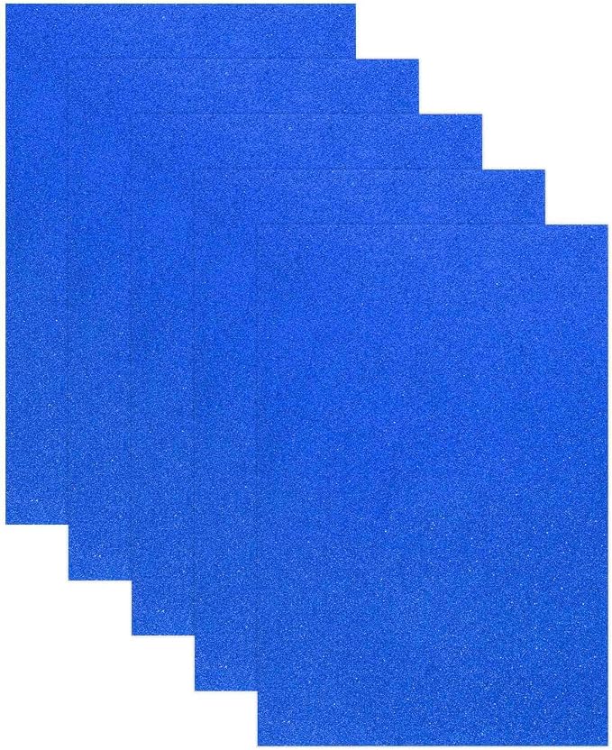 MECCANIXITY 5 Sheets Dark Blue Shiny Foam Sheets, 8 Inch x 12 Inch Sparkle EVA by MECCANIXITY