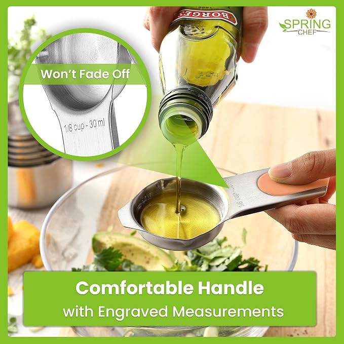 Spring Chef Magnetic Measuring Cups & Spoons Set of 15, Pastel | Stackable - Image 6