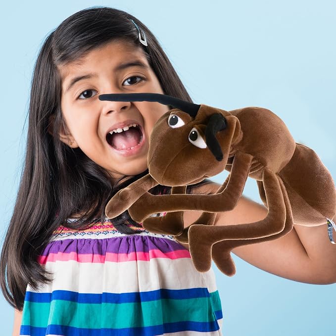 Playful Minds Living Puppets – Addie the Ant Hand Puppet, 14-Inch Plush Puppet - Image 3
