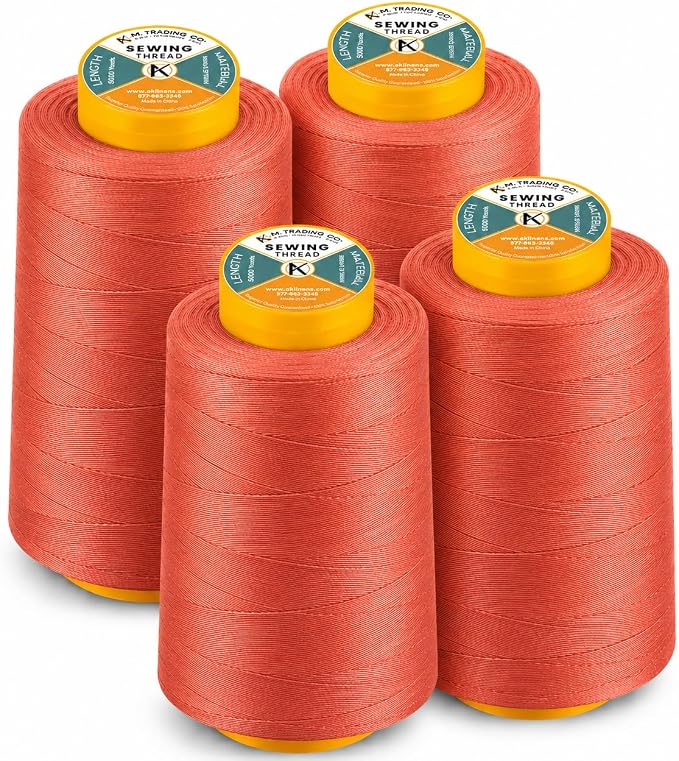 AK TRADING CO. 4-Pack Teracotta All Purpose Sewing Thread Cones of High Tensile by Fabrics%7CEventDecor%7CCrafts%7CUpholsteryFoam