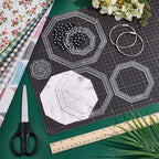 NBEADS 6 Pcs 6 Sizes Transparent Acrylic Sewing Template, Acrylic Quilting - Image 4