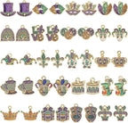 MARFOREVER 40 Pcs/20 Pairs Glitter Mardi Gras Charms by MARFOREVER