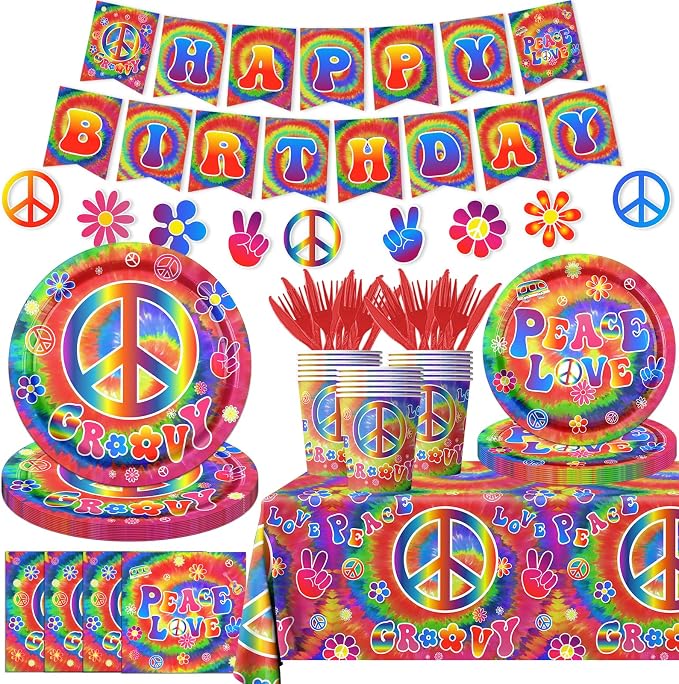 Tie Dye Birthday Party Supplies, Tie Dye Party Decorations by Dydamud