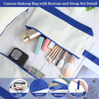 Silkfly 15 Pcs Cotton Canvas Makeup Bags Cosmetic Zipper Bags 10.2 x 5.5 x 2'' - Image 3