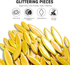Yoption Petal Mosaic Tiles for Crafts, 200g Flower Leaf Ceramic Tiles Pieces - Image 4