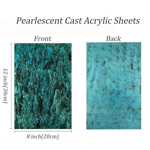 TOEPODO Pearlescent Marble Acrylic Sheets 1/8" Glitter Cast Opaque Plexiglass - Image 4