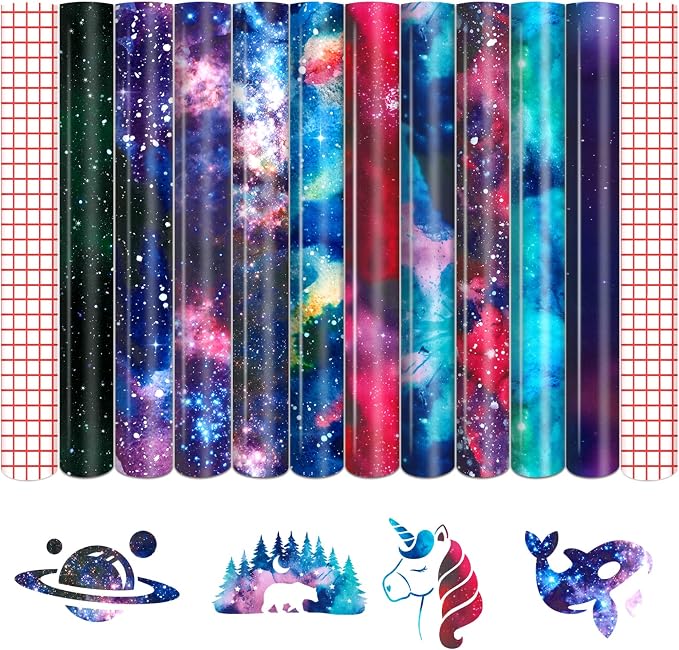 Tintnut Galaxy Permanent Vinyl 12x10in 10 Sheets Permanent Adhesive Vinyl | by Tintnut