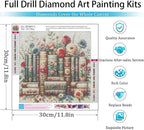 EIBEILI Diamond Art Kits for Adults-Book Flowers Diamond Painting Wall Art | - Image 3