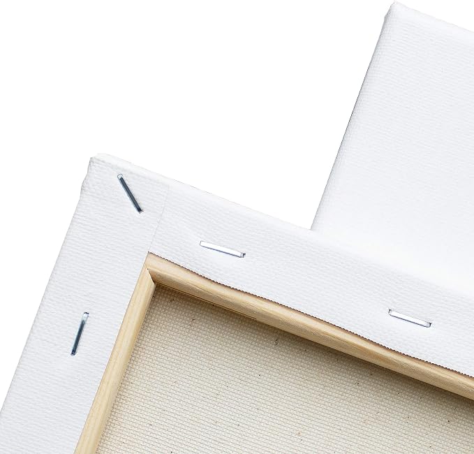 FIXSMITH Stretched White Blank Canvas- 12x12 Inch, Bulk Pack of 8, 100% Cotton - Image 7