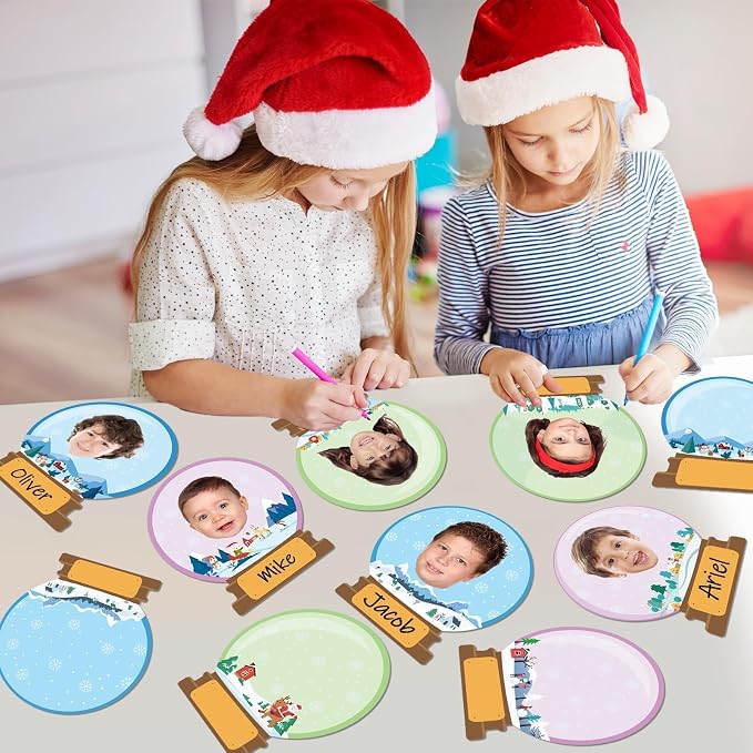 60pcs Winter Theme DIY Cutouts Snow Globe Bulletin Board Decoration Set - Image 6