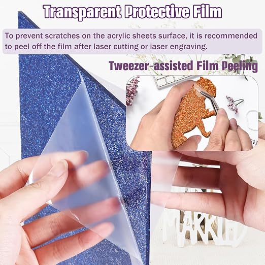 Glitter Acrylic Sheets Bulk, MAPRIAL 10Pcs 8 x 8 x 1/8" Thick Acrylic Sheet - Image 8