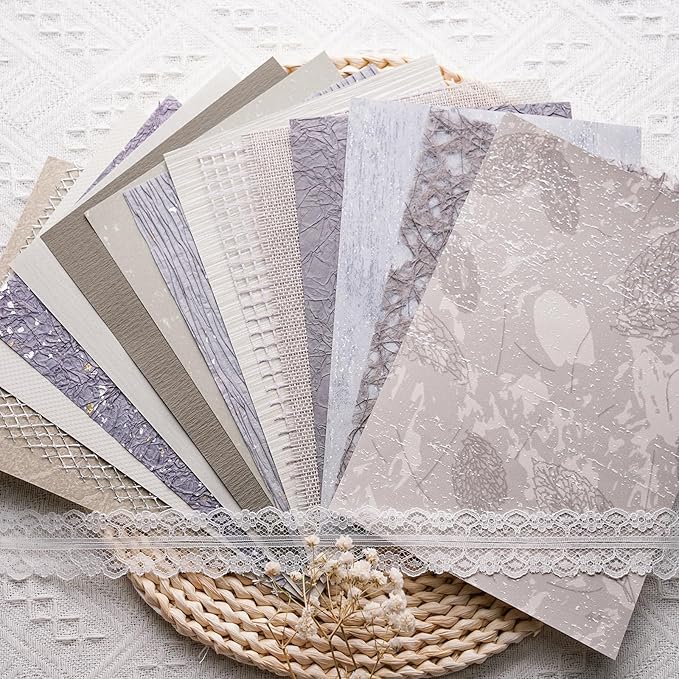 15Pcs Handmade Scrapbook Art Paper Craft Textured Paper Colorful A5 sheet Mesh by LewuwoPoing