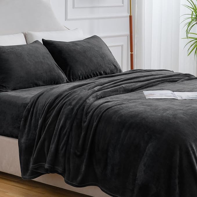 BEDELITE Flannel Sheets Twin Size Black - Image 9