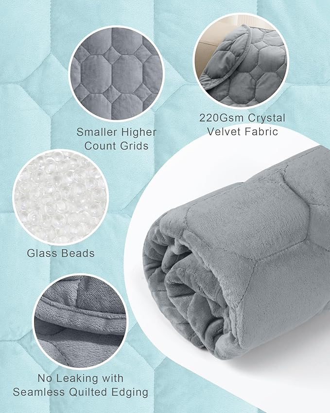 Cottonblue Weighted Lap Blanket Pad 5 lbs 36" x 48", Cozy Luxury Crystal Velvet - Image 4
