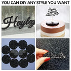 3 Pcs Glitter Black Glossy Acrylic Sheets, 7.87 x 7.87 x 0.1 Inch Laser Cutting - Image 3