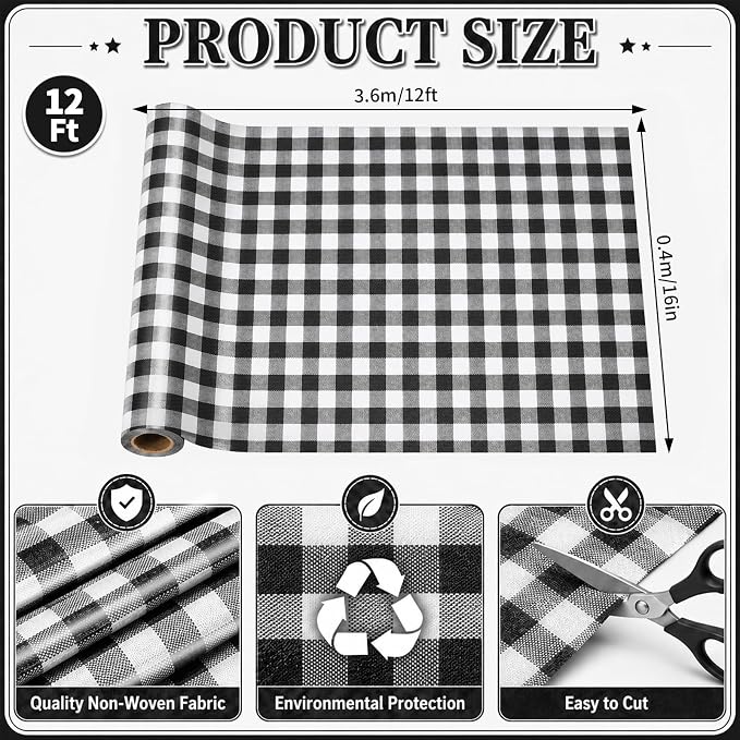 Black White Buffalo Bulletin Board Roll Non-Woven Fabric Poster 16in X 12ft | - Image 2