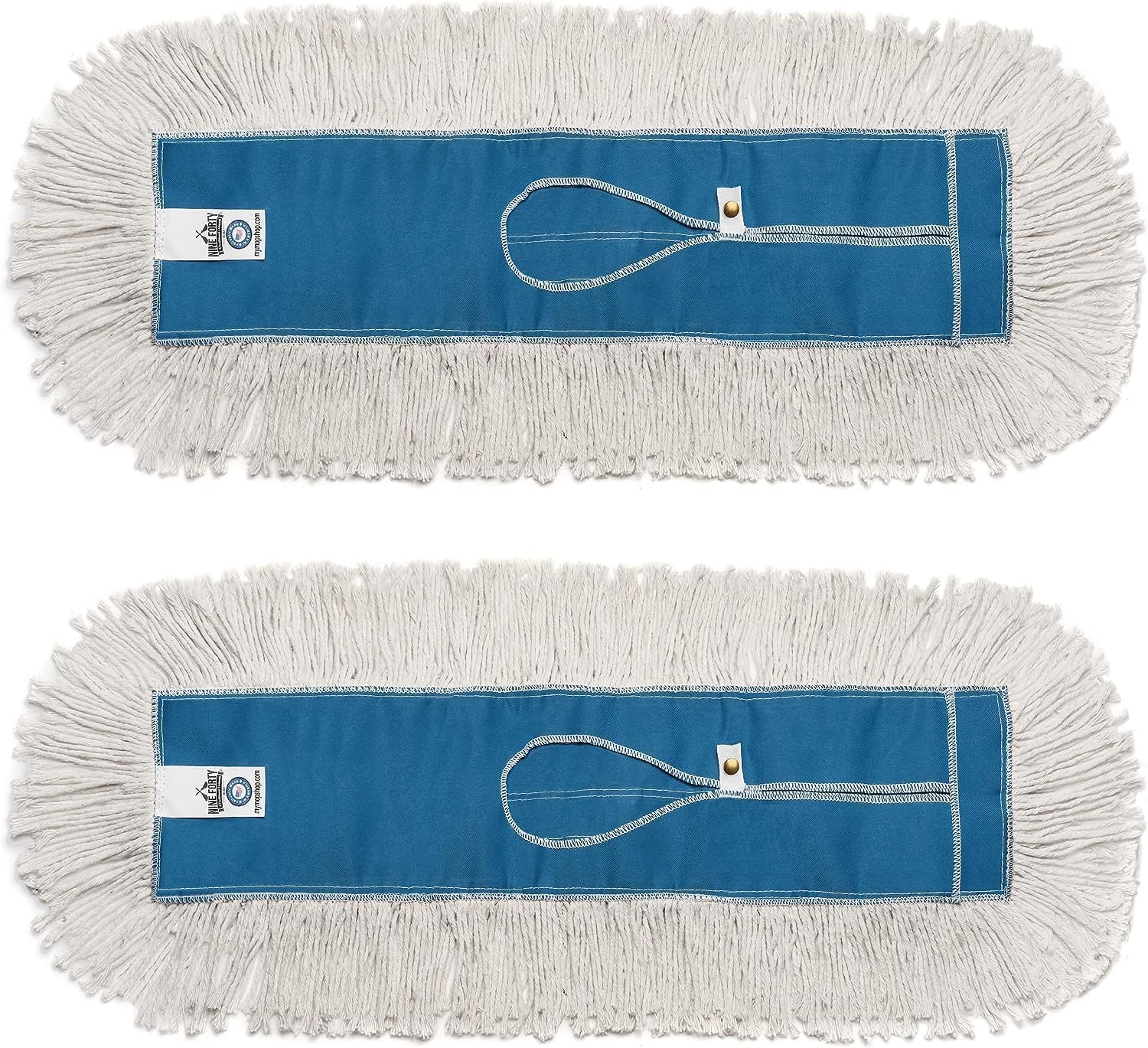 Nine Forty Industrial-Grade 36x5 Cotton Dust Mop Head Refills, Perfect Replacement for Busy Home, Gym, Industrial and Commercial Spaces, Heavy-Duty Mop for Janitorial & Housekeeping Needs - 2 Pack
