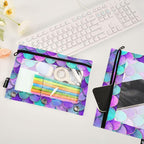 Pink Blue Purple Mermaid Scales Pencil Pouch - Image 5