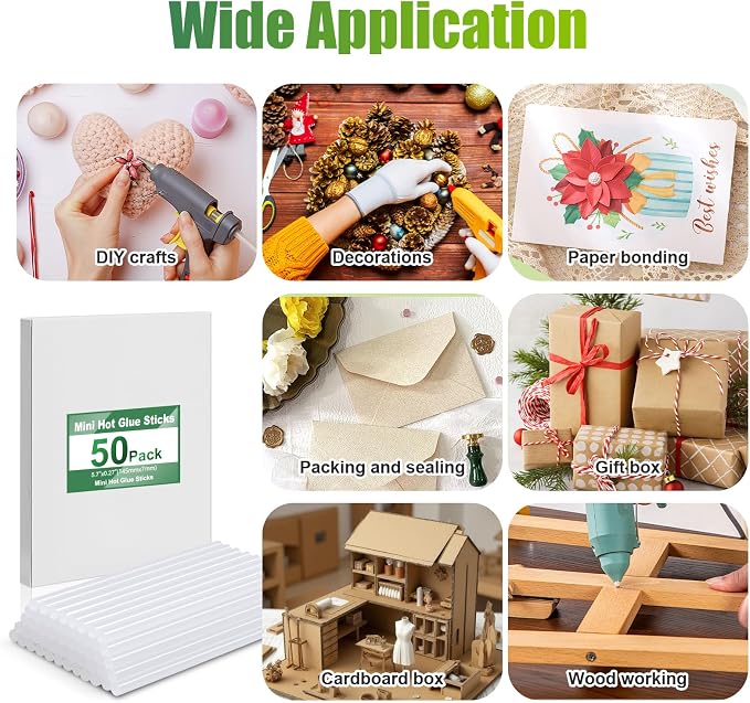 Mini Hot Glue Sticks for Glue Gun, 50 Pack Hot Glue Gun Sticks Fits Most Glue - Image 6