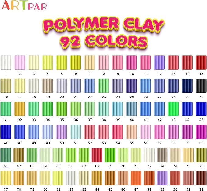 Artpar 92 Colors Polymer Clay Kits, Modeling Clay - Image 2