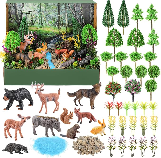 Teyva Daily 48 Pcs Forest Diorama Kit Habitat Project Box Set Forests Diorama by Unknown