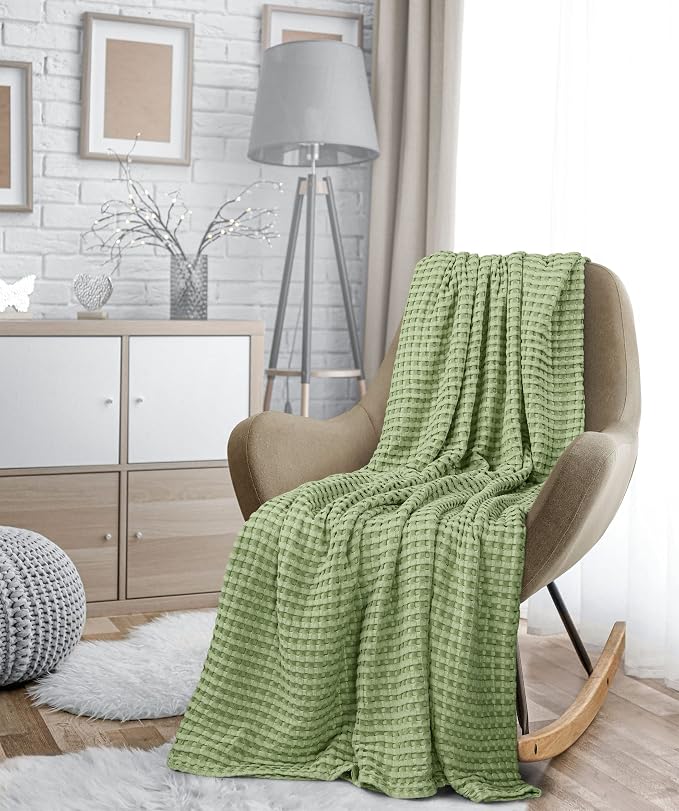 Utopia Bedding 100% Cotton Waffle Weave Blanket King Size - Image 8