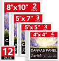 ESRICH Canvas Boards for Painting 12 Pack Art Supplies Paint Canvas 4x4 by ESRICH