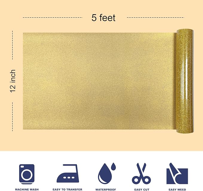 Glitter Puff Heat Transfer Vinyl, 12in X 5ft Iron on Vinyl | 3D Puff, Wash No - Image 2