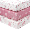 Baby Crib Sheets Girl, 3 Pack Toddler Bed Sheets Fitted by FIEMOL