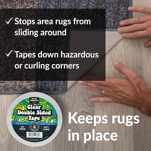 HIPPIE CRAFTER Clear Double Sided Tape, 2 Inch Wide Heavy-Duty Adhesive - Image 5