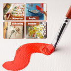 14pcs Acrylic Paint Brushes, Professional Synthetic Bristles Paint Brush Set - Image 3