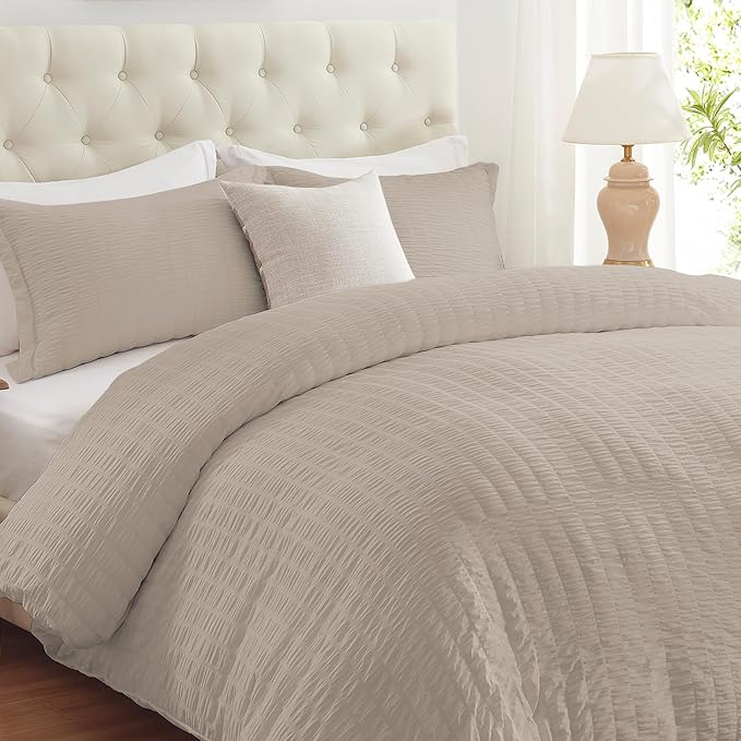 Cozyide Linen Duvet Cover Queen Size, 3 Pieces Bedding Duvet Covers, Soft by cozyide