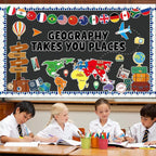 Geography Takes You Places Bulletin Board Set World Map Classroom Decoration - Image 6