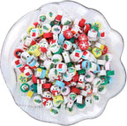 100pcs 10MM Mixed Christmas Beads Polymer Clay Spacer Beads - Image 2
