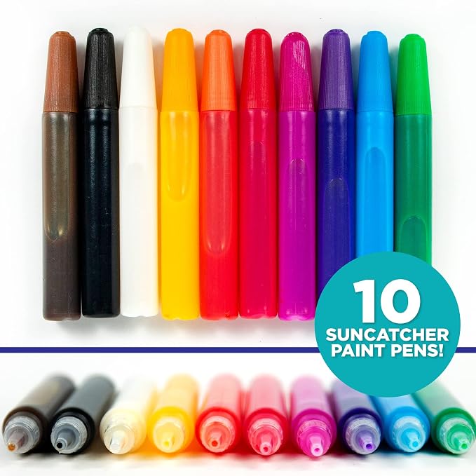 Horizon Group USA 10-Pack Suncatcher Art Pens – 10 Colors, 10ML Each – Kids’ - Image 2
