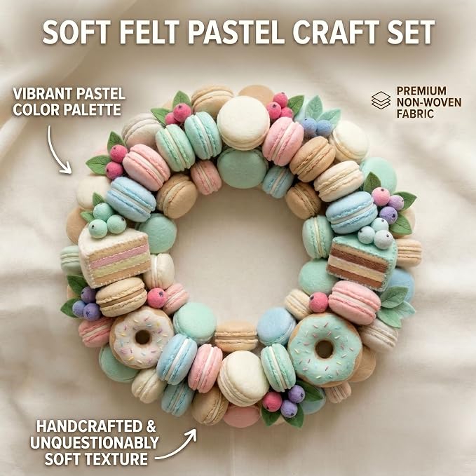 Pastel Felt Fabric Sheet 8" X 36", 1.6mm Thick 8 Pack 4 Colors Assorted | Soft - Image 3