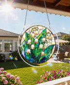 Acrylic Puzzle Suncatcher, Lily Valley White Sun Catcher - Image 2
