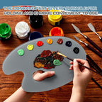 Nuanchu 8 x 12 Inch Handy Oval Neutral Grey Tempered Glass Palette - Image 2
