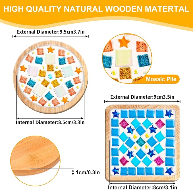 Xavbrysw 4 Sets DIY Glass Mosaic Tiles - Image 3